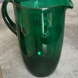 Vintage pichet in verre blown green emerald