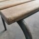 Paire de bancs d'école vintage métal et bois