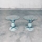 Hollywood Regency Style Brass Patinated Pineapple Side Tables, France, 1970s, Set of 2