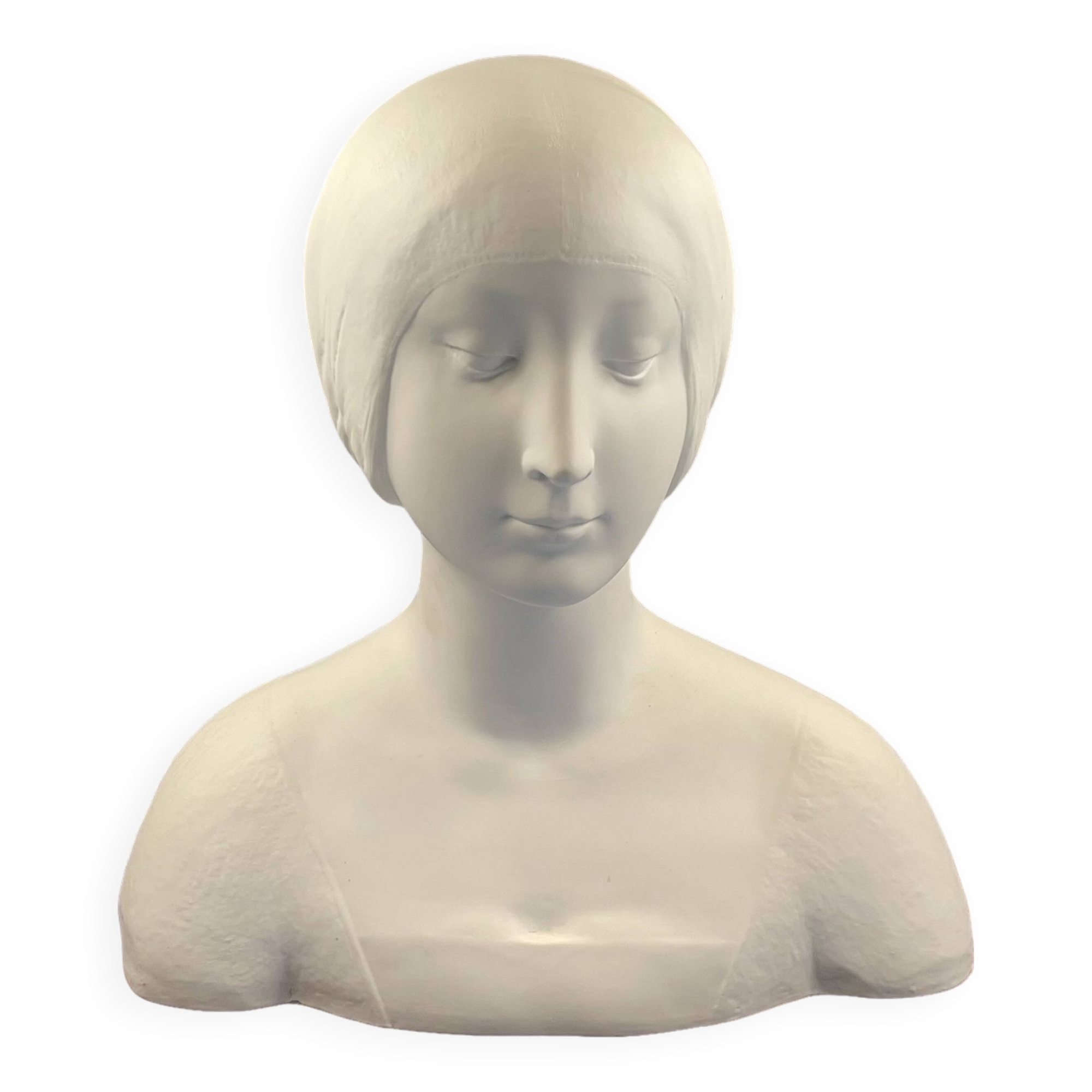Large Porcelain Biscuit Bust - Limoges - 20th century - 40 cm without the base