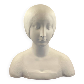 Large Porcelain Biscuit Bust - Limoges - 20th century - 40 cm without the base