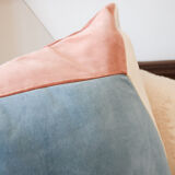 Camel and blue cushion