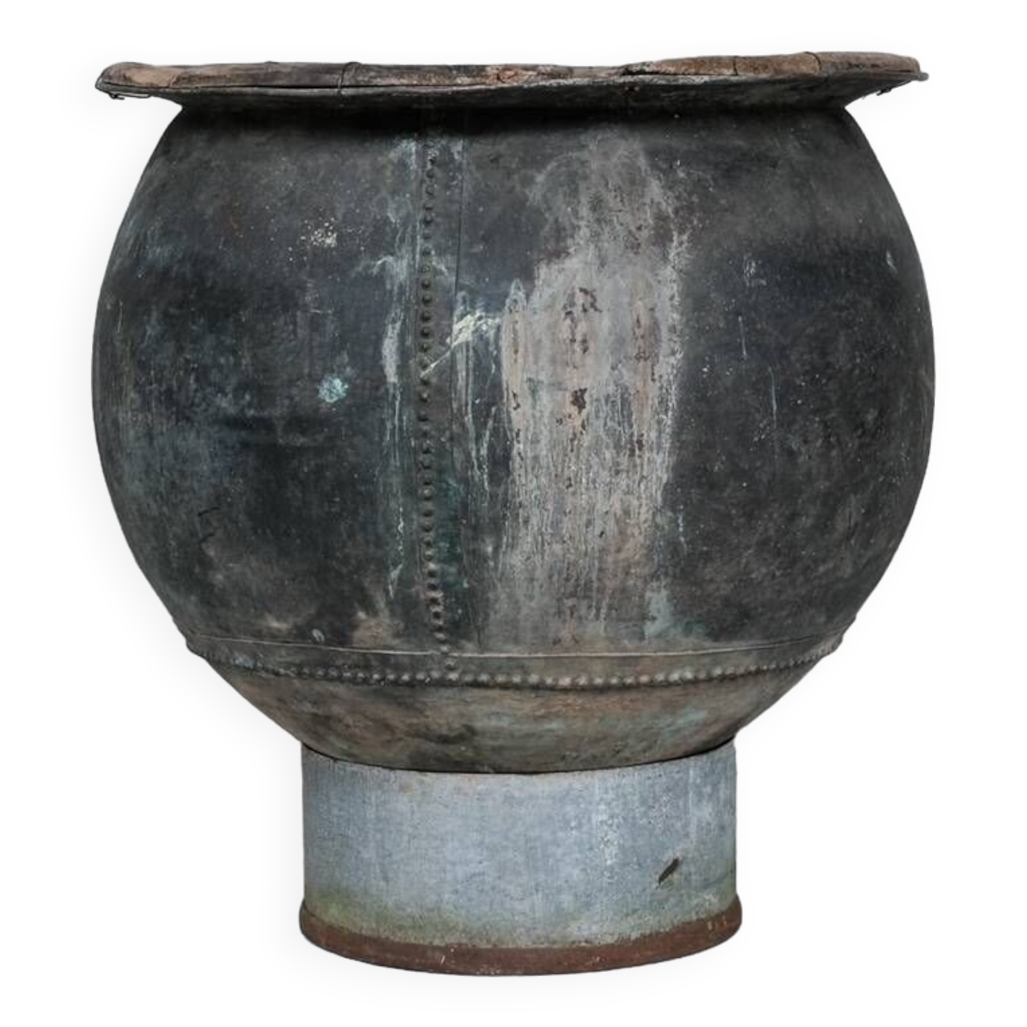 Pot, jardinière en cuivre antique, France