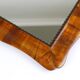 Square Biedermeier Carved & Scalloped Walnut Wall Mirror, Vienna, ca. 1850