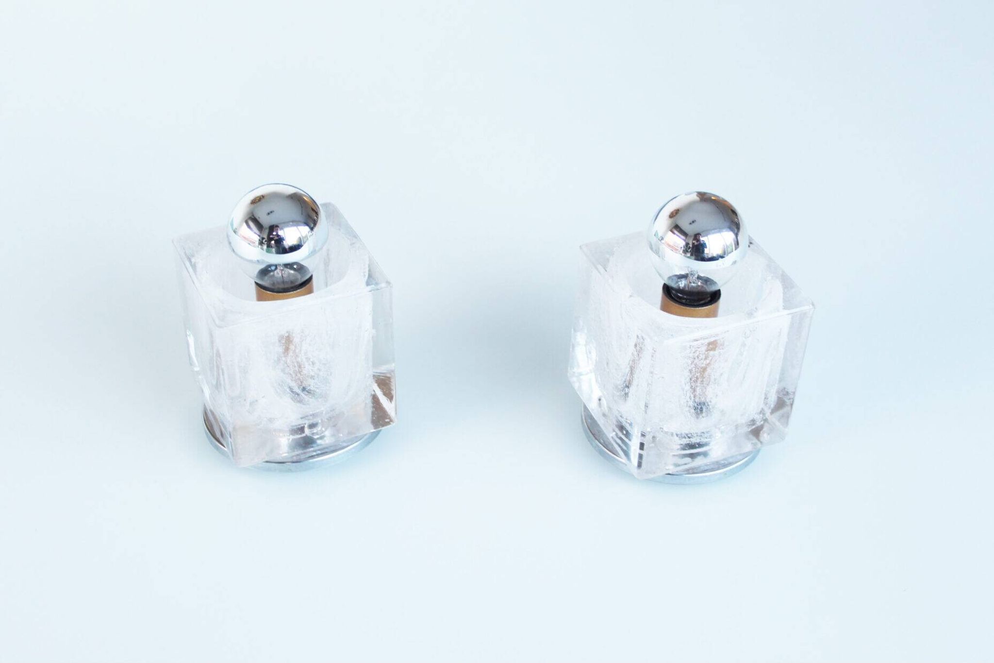 Pair of 1970s Murano glass wall sconces by Mazzega
