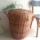 Vintage wicker laundry basket