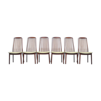 Set of six teak dining chairs