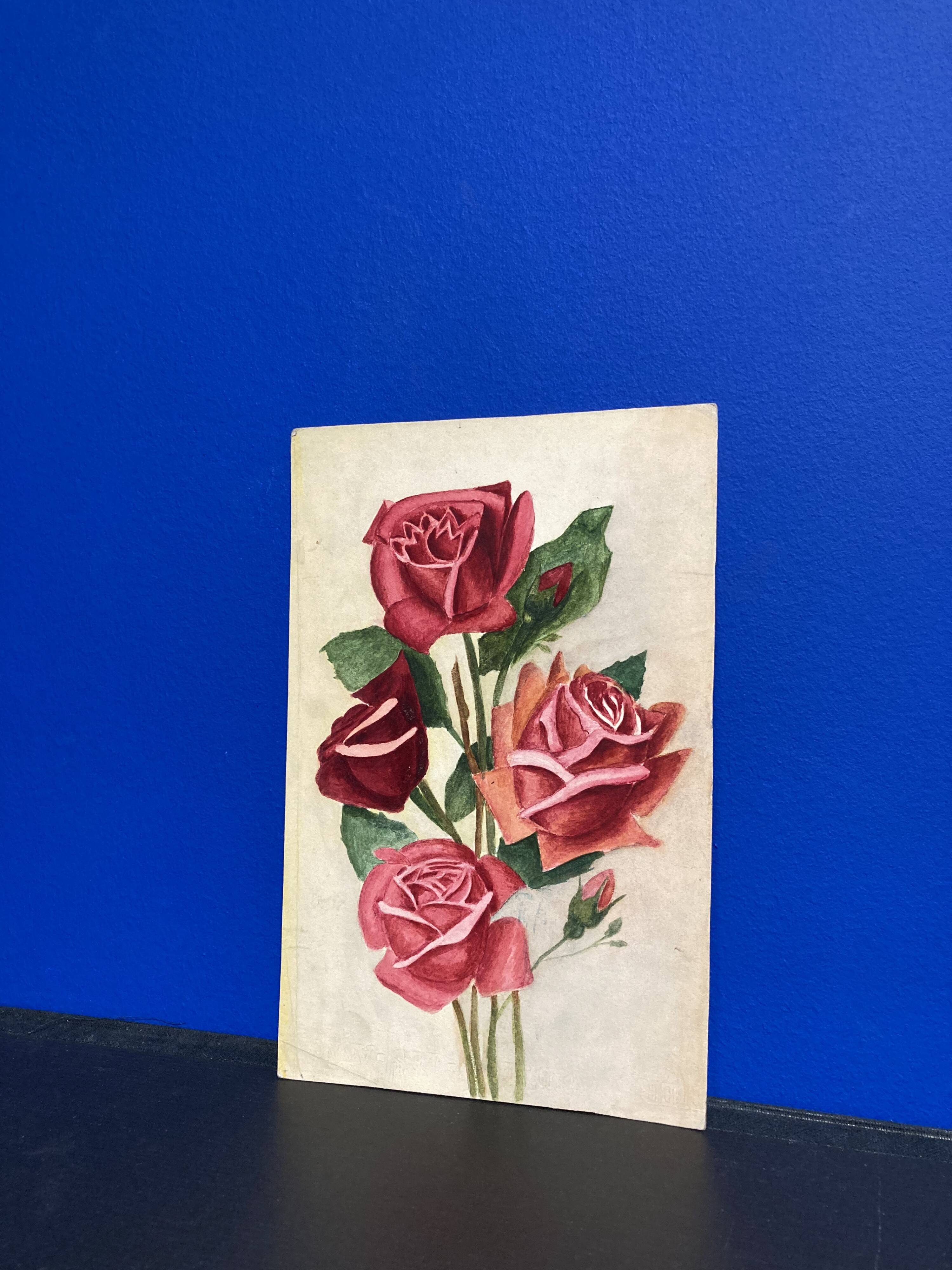 Old rose watercolor