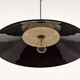 XXL black marmorite saucer suspension, Italy circa 1970.