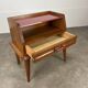50s vintage style bedside table, wood and glass