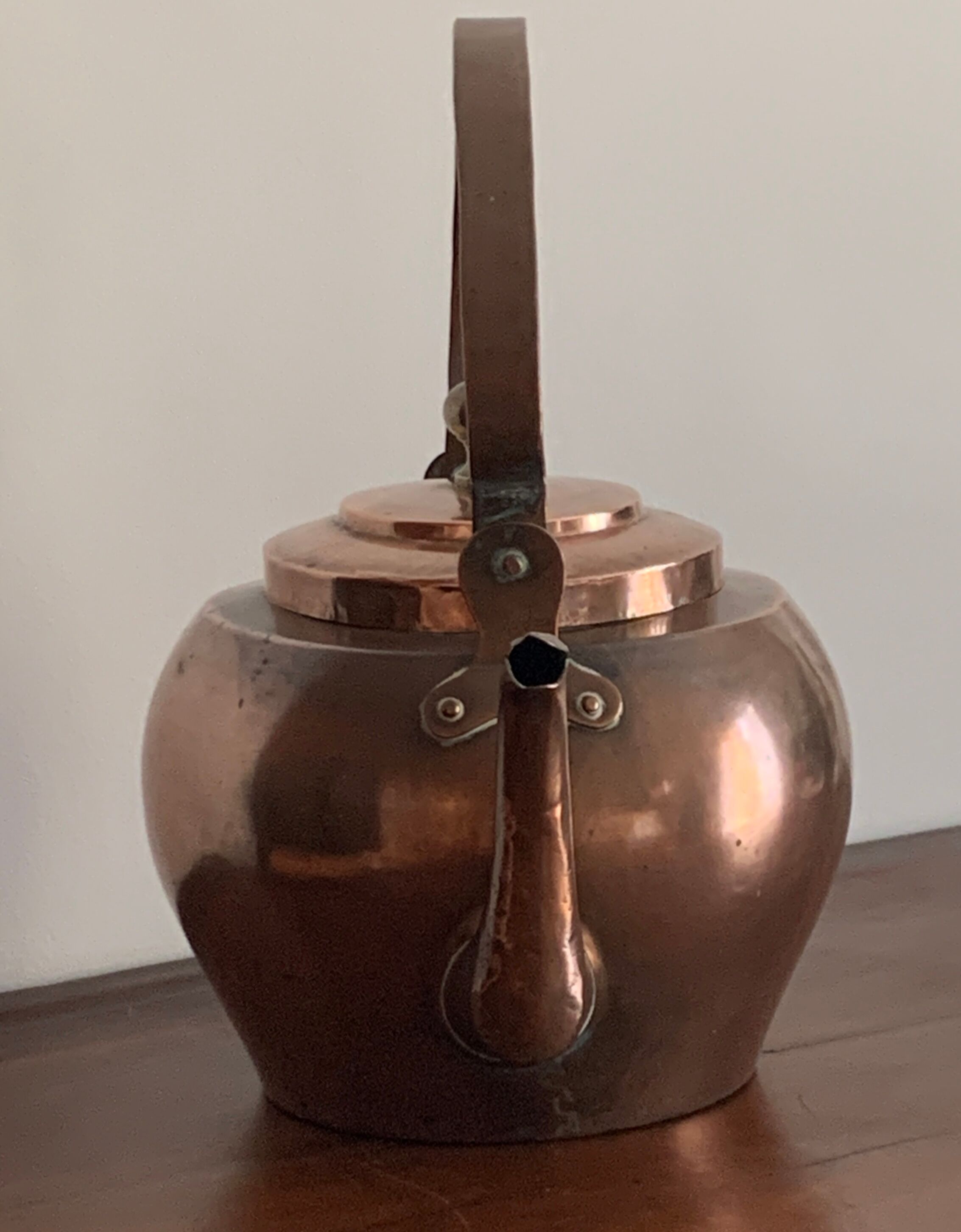 Antique copper kettle