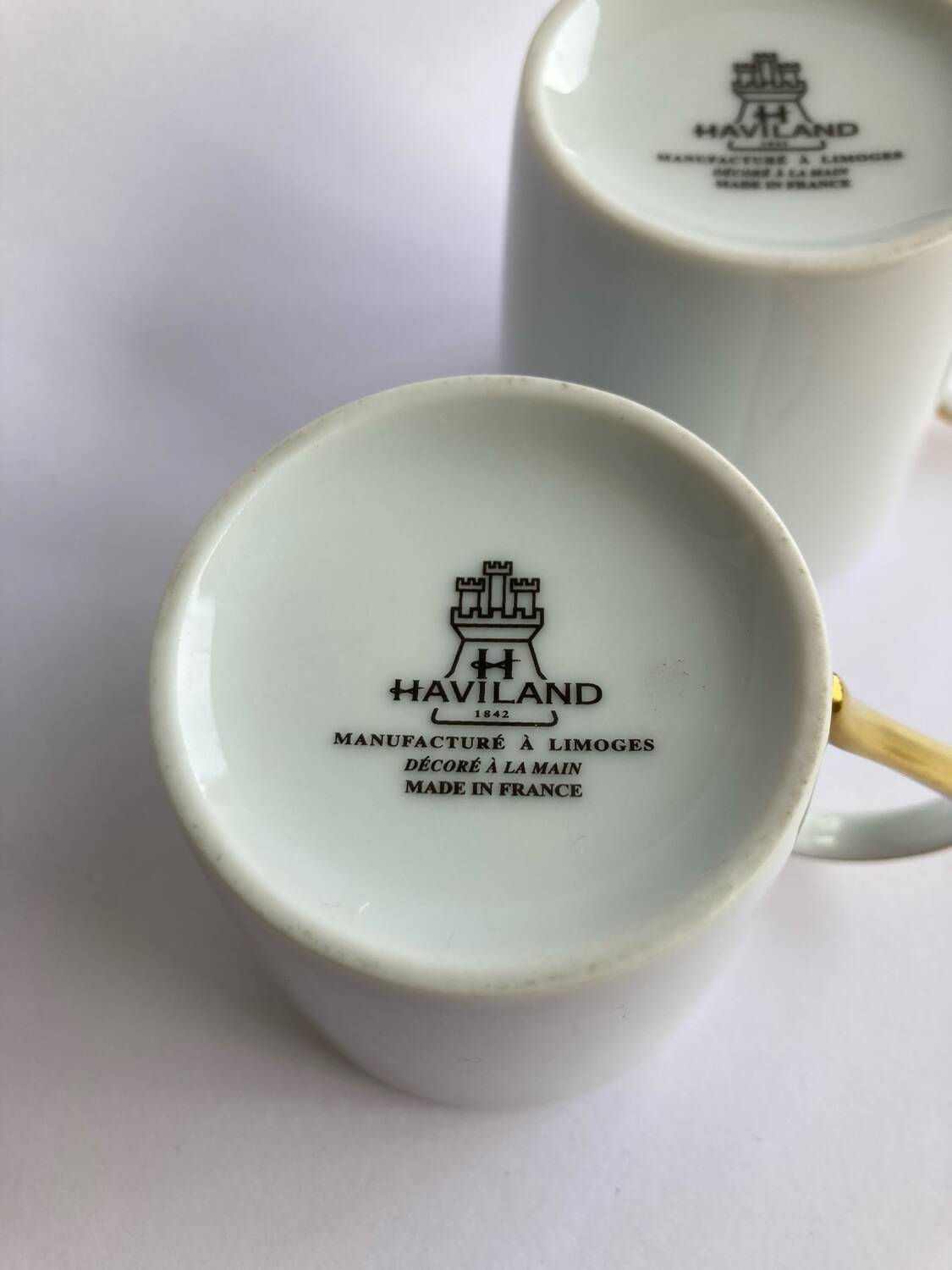 2 Limoges Haviland Stanislas model coffee cups (?)