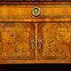 Commode / Half-moon sideboard inlaid – Marble top – Louis XVI style -