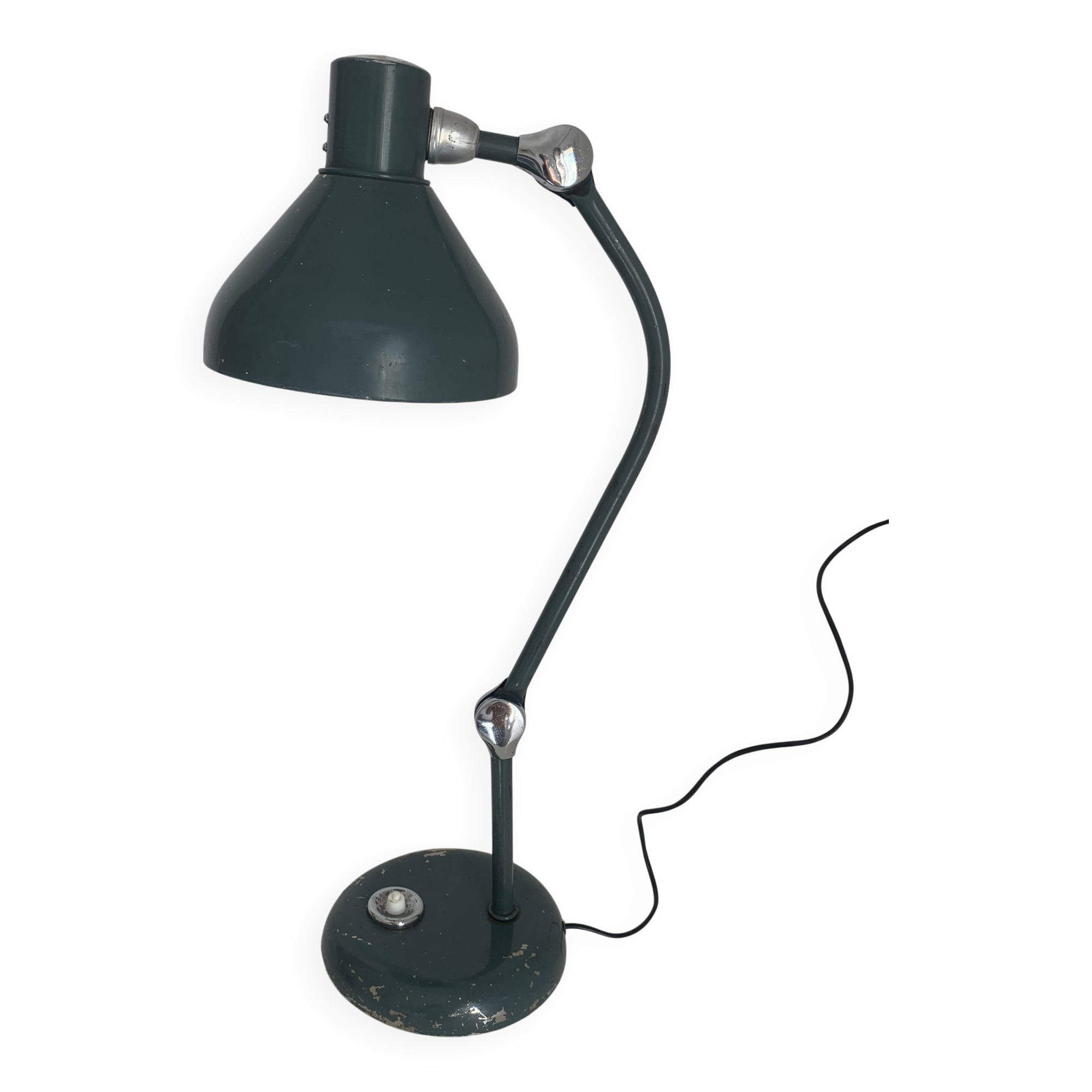 Vintage 1950s Jumo GS1 Viridian Green Desk Lamp - 55 cm