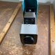 Vintage USSR slide projector in metal enamel blue and gray brand Optical study bulb