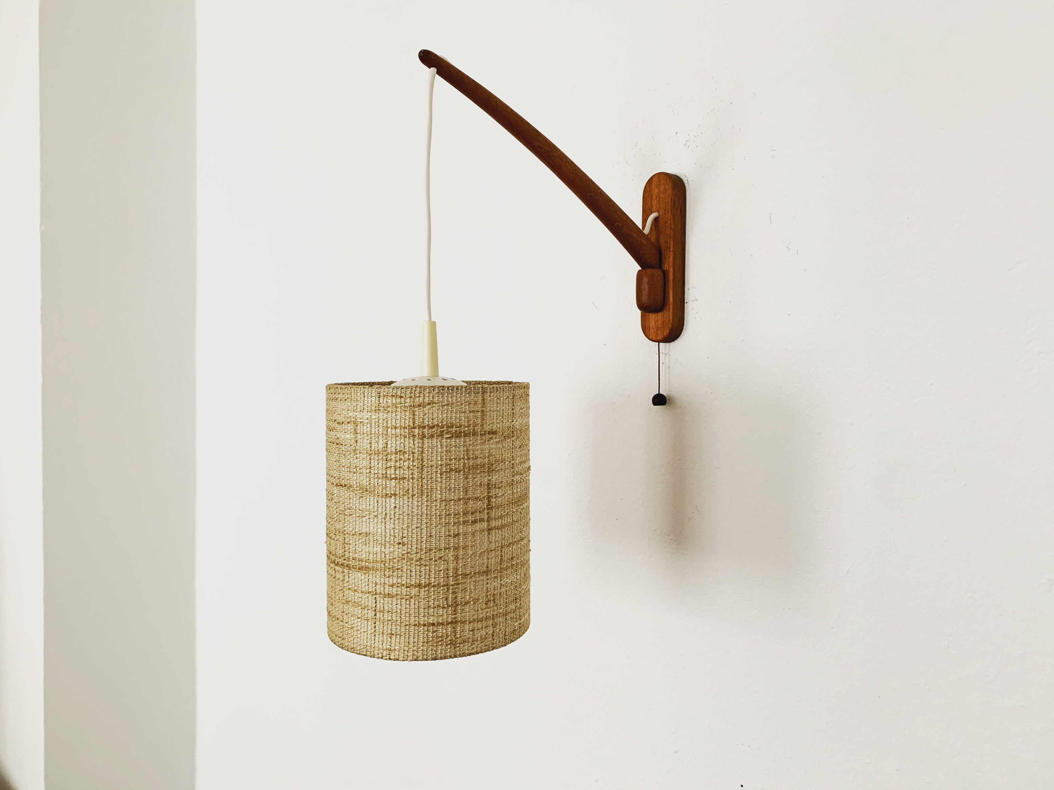Danish adjustable teak wall lamp
