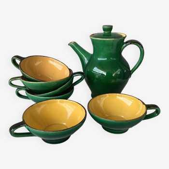 Zahner Rheinfelden pottery cups and coffee maker