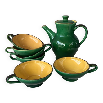 Zahner Rheinfelden pottery cups and coffee maker