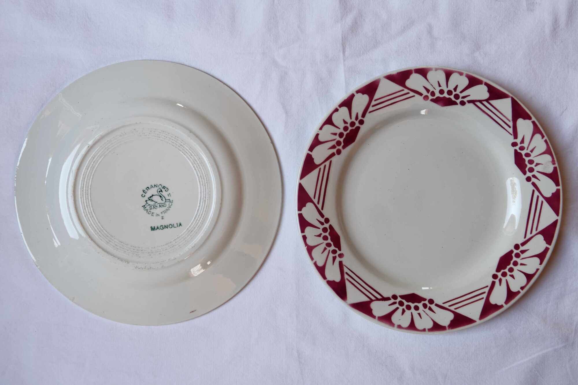 Lot 6 old plates St Amand Ceranord model Magnolia
