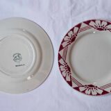 Lot 6 assiettes anciennes St Amand Ceranord  modèle Magnolia