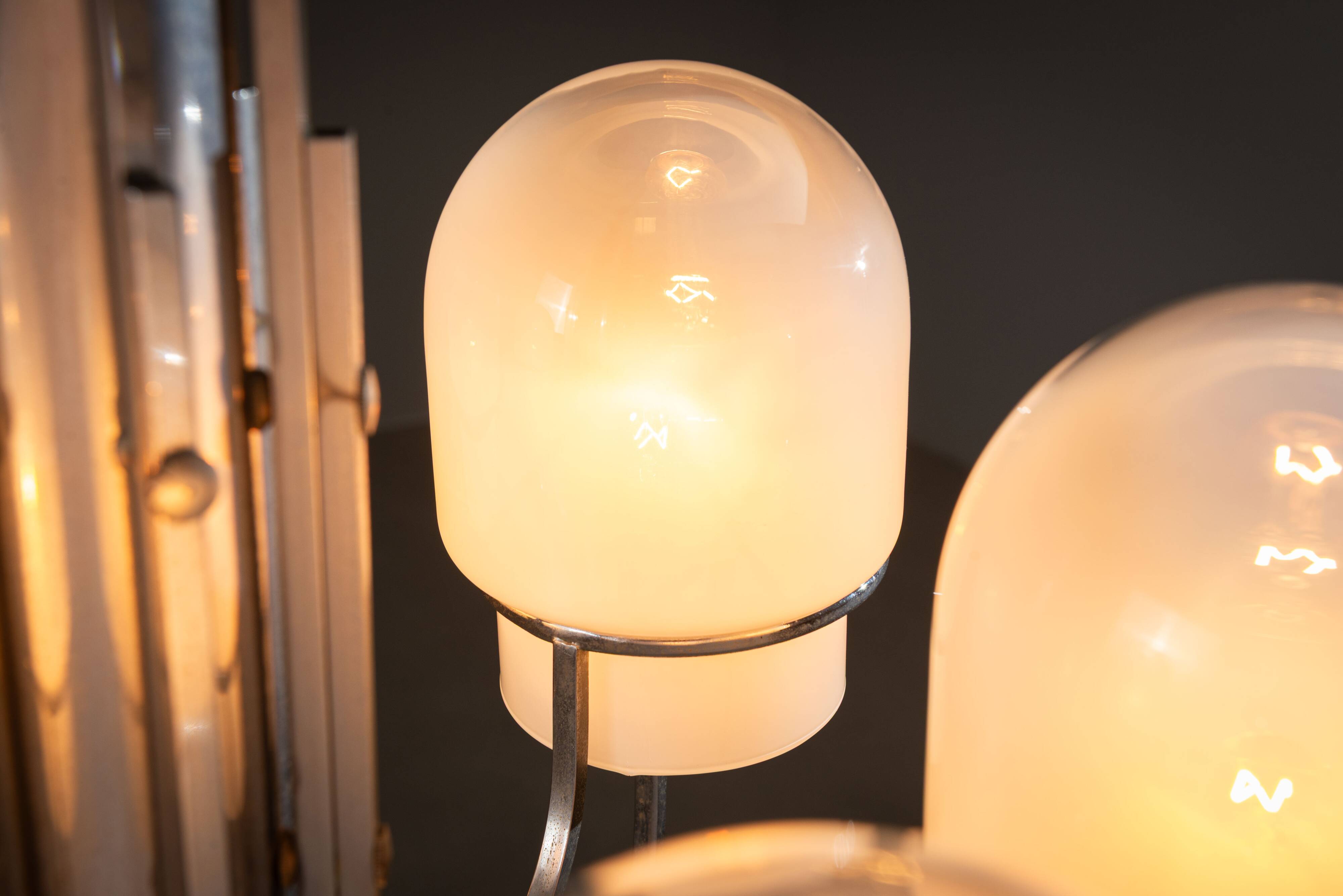 Angelo Gaetano Sciolari chandelier with six misty glass shades