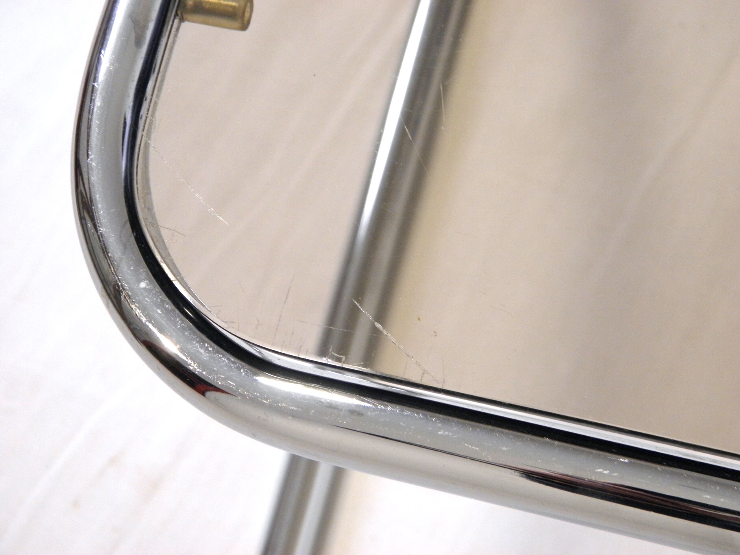 Two tables gigognes glass and chrome