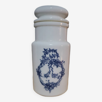 Opal glass apothecary bottle