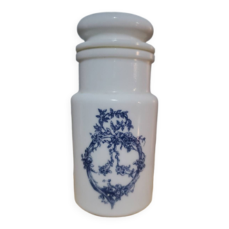 Opal glass apothecary bottle