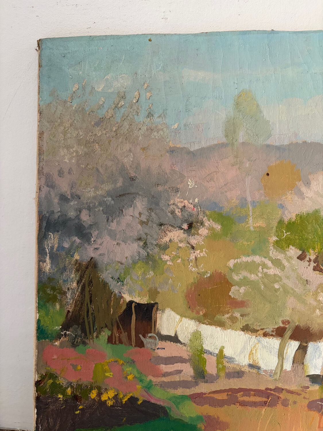 Landscape with goat, signed Lagrange.
