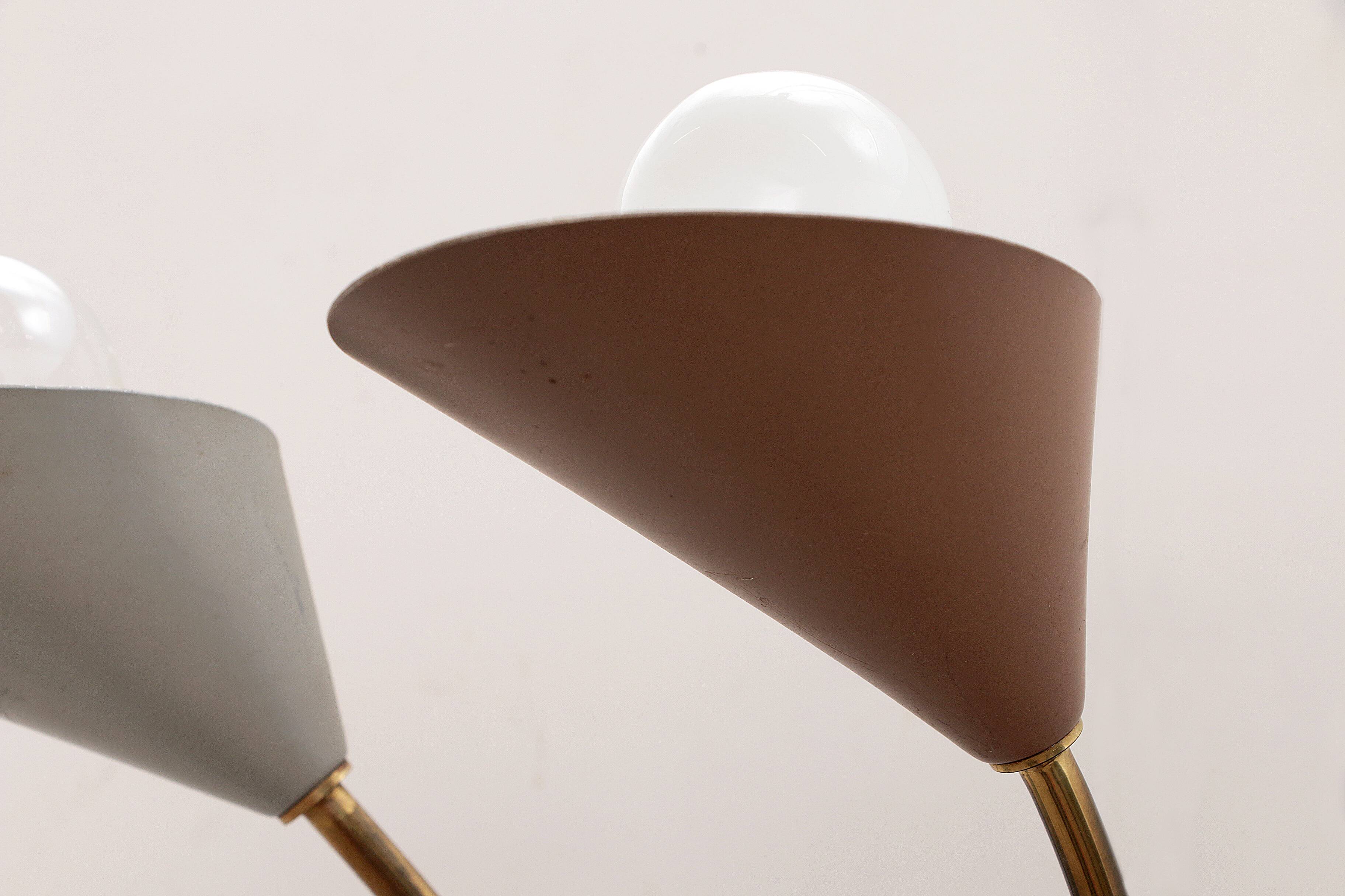 Vintage Wall Lamp with 5 Lights - Brass Metal, 1960 Denmark