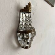 Wall light with pendants and brass hot air balloon