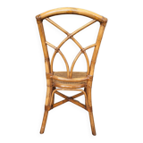 Bamboo and leather chair - 1960s - vintage - mid-century