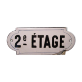 Petite plaque émaillée ancienne d'immeuble parisien" 2e étage"