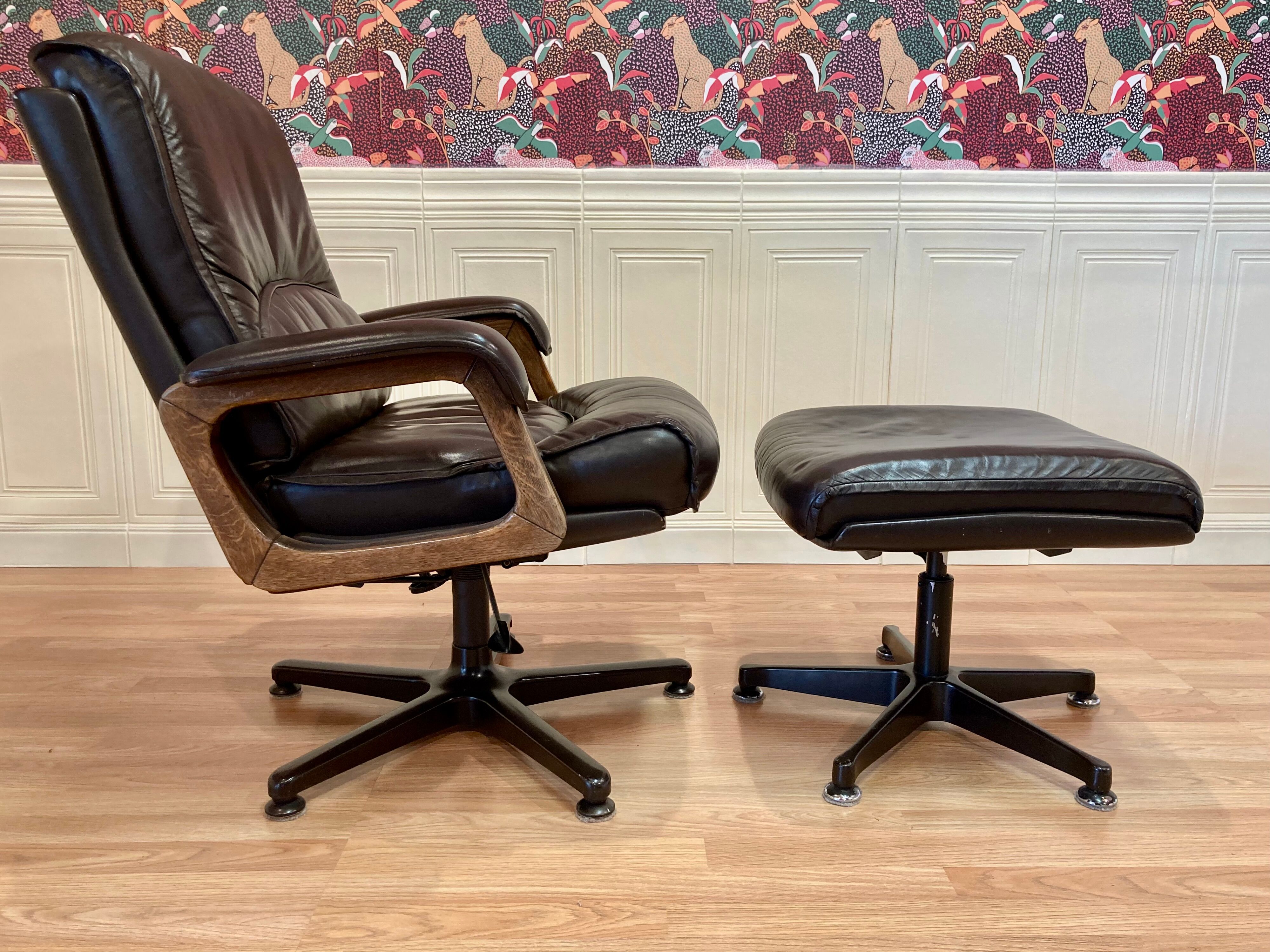 Swivel armchair and its ottoman "drabert" for "gerd lange".