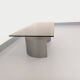 Vintage rectangular Space Age coffee table in steel and smoked glass.