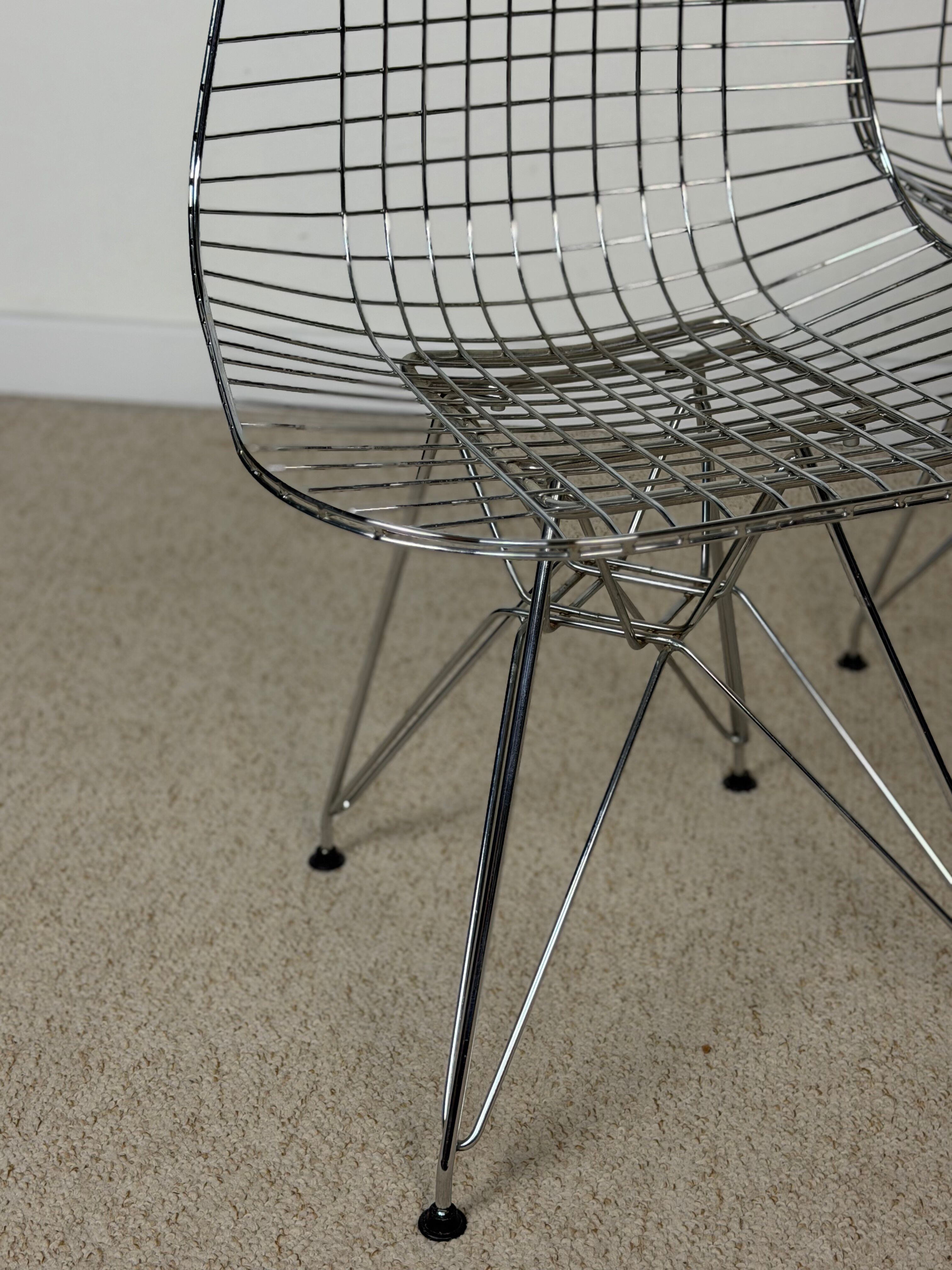 Vintage chrome wire chairs