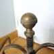 Chenets tête boule bronze doré