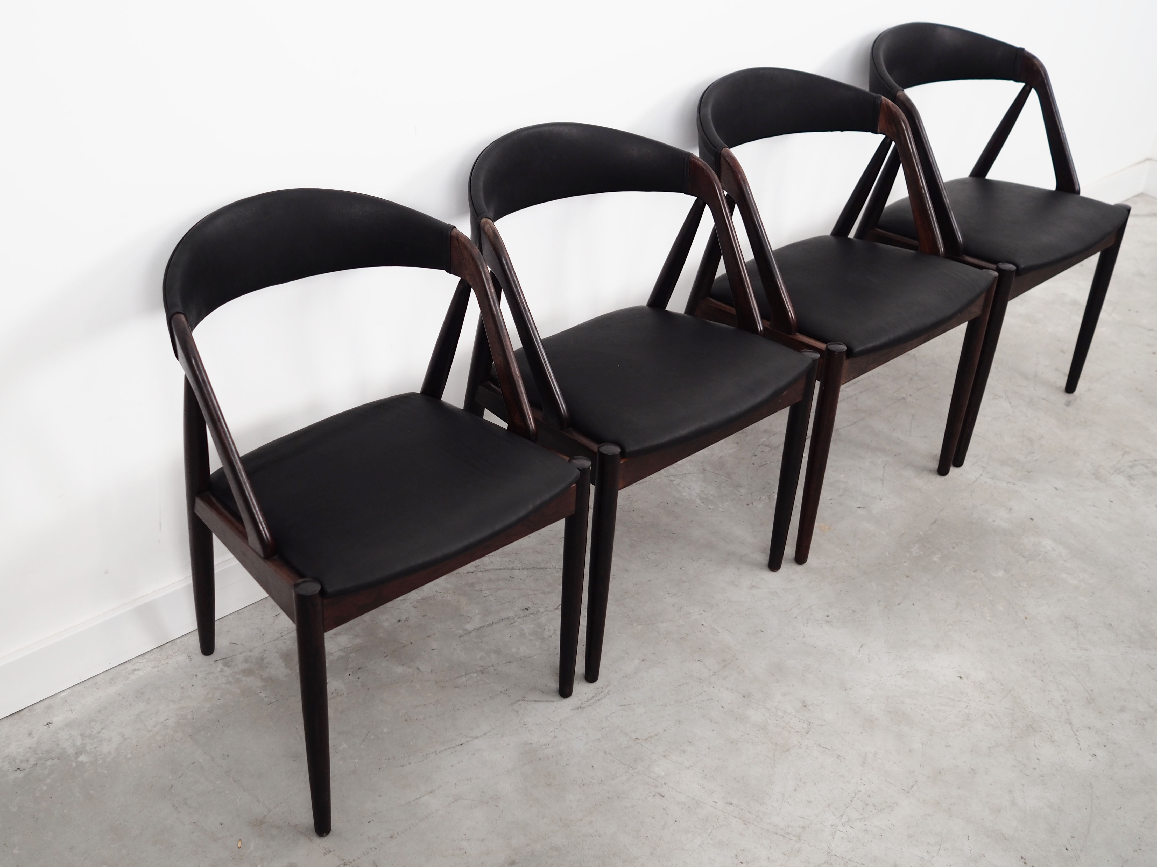 Lot de 4 chaises en palissandre, design danois, années 1970, Kai Kristiansen