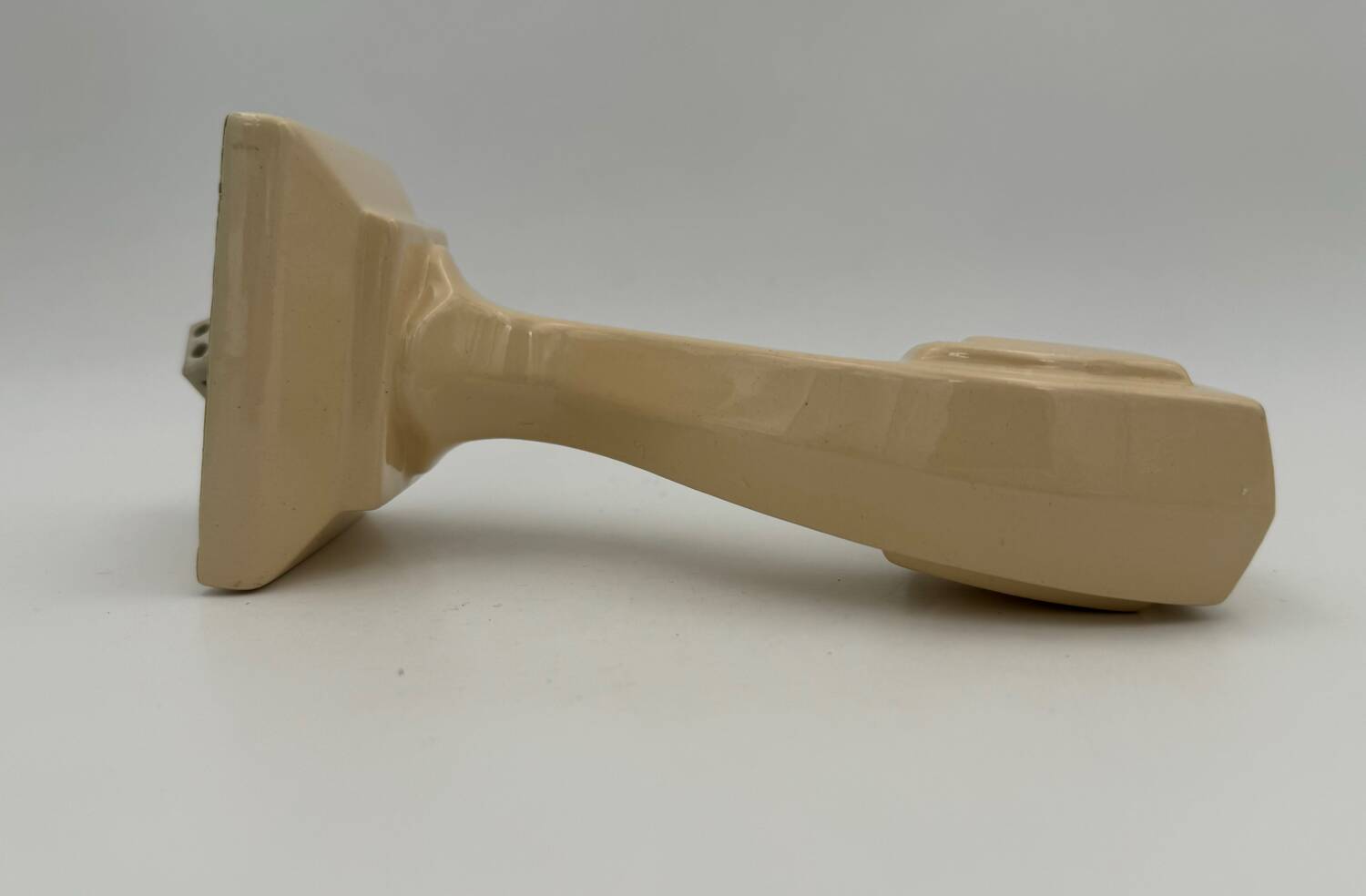 Vintage earthenware wall light, ivory white