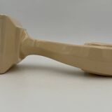 Vintage earthenware wall light, ivory white