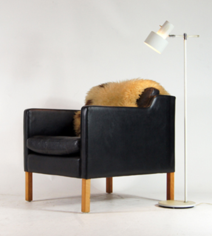 Danish vintage retro armchair in 1960s Stouby leather