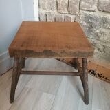 Old metal wooden stool