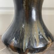 Old Vase Pot ATELIER ART LABREC Glazed Stoneware Green Brown France Pottery