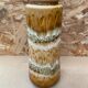 Antique ceramic roller vase beige brown west germany vintage