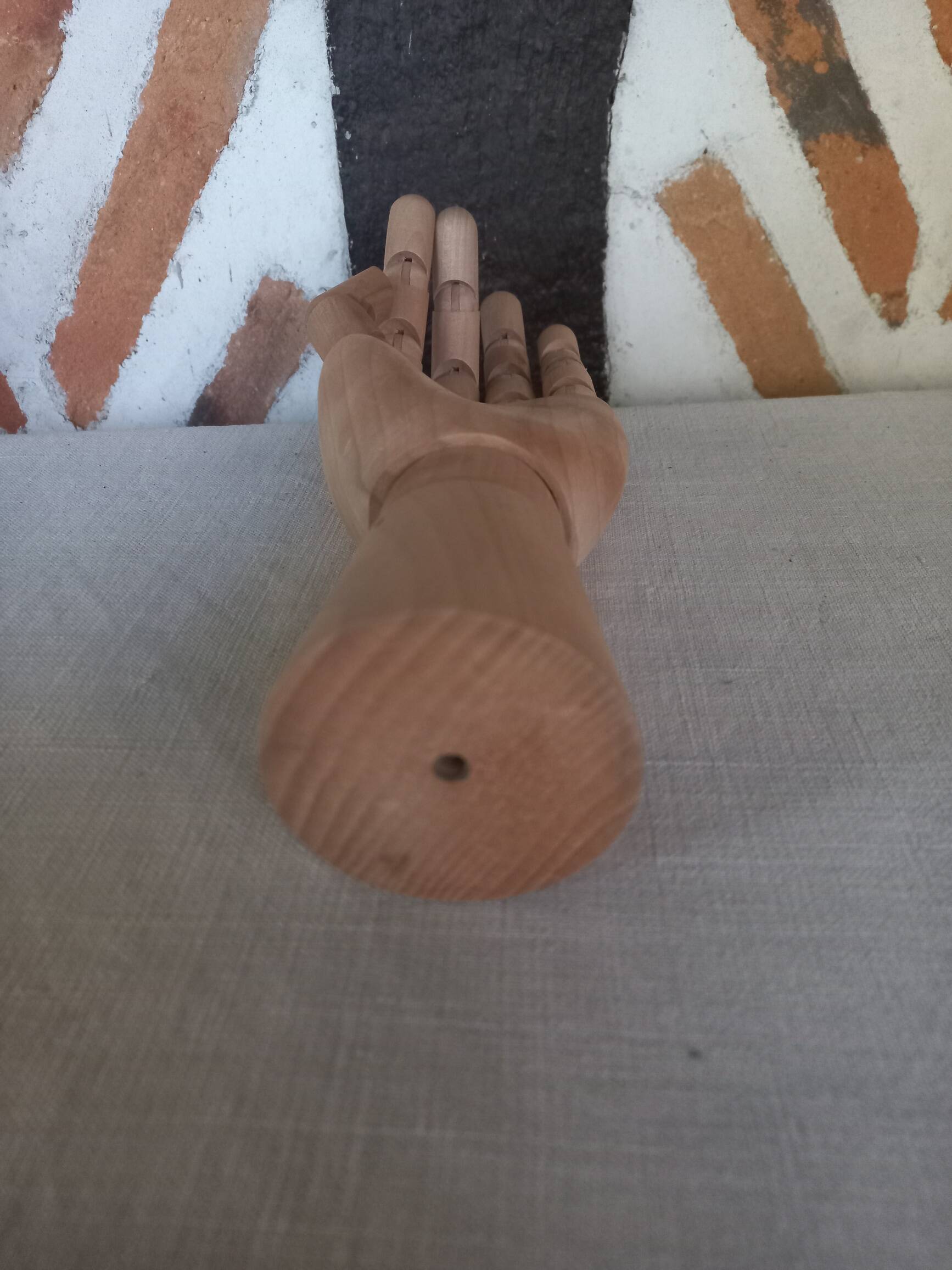 Articulated wooden hand jewelry