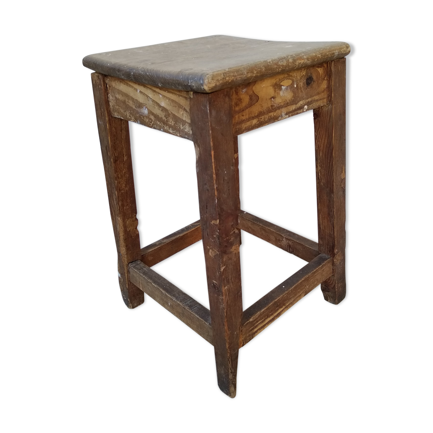 Antique wooden workshop stool