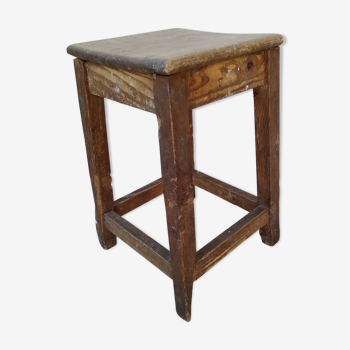 Antique wooden workshop stool