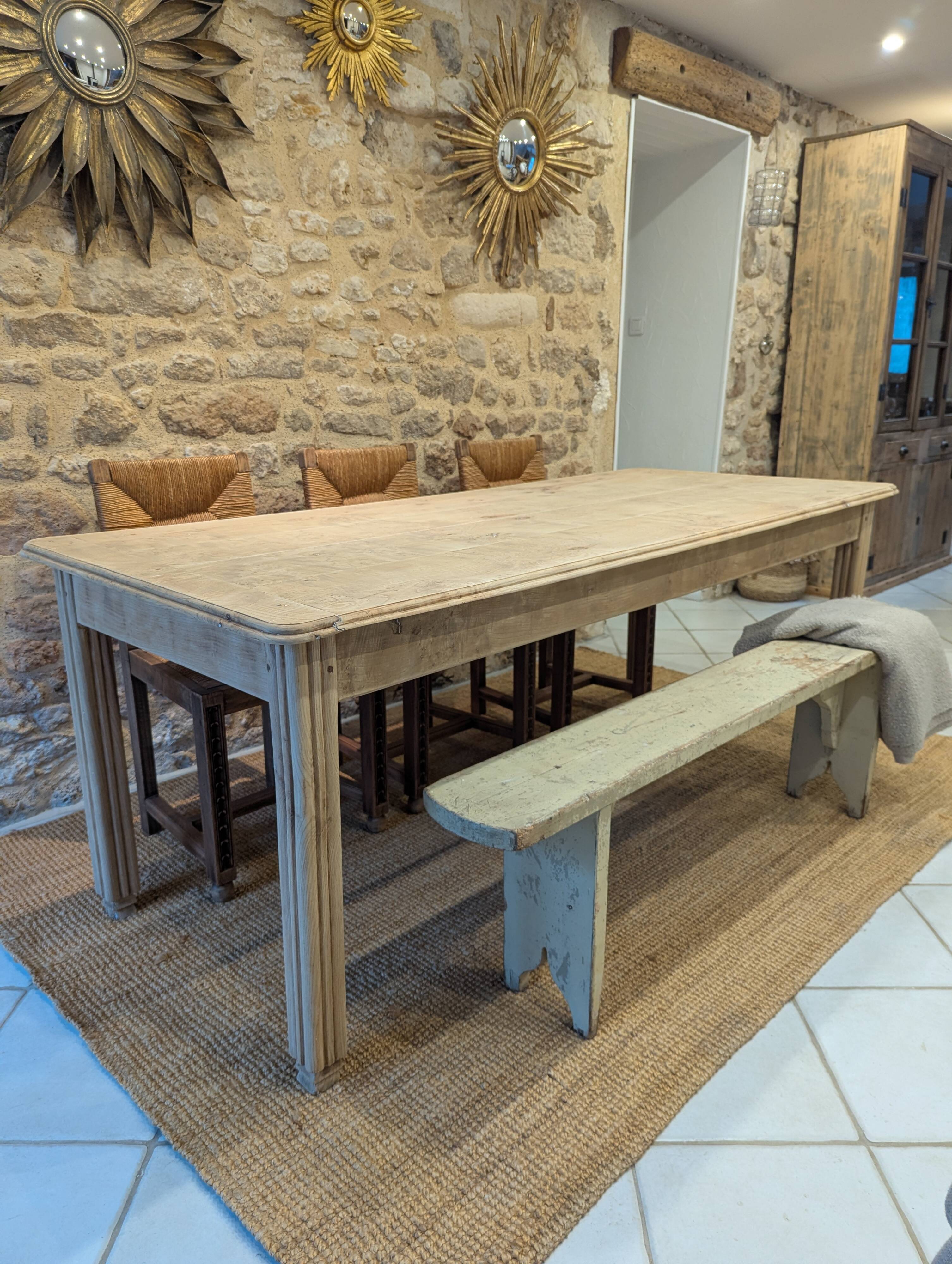 Old farmhouse table in elm