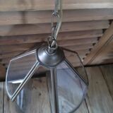Suspension globe laiton verre facettes