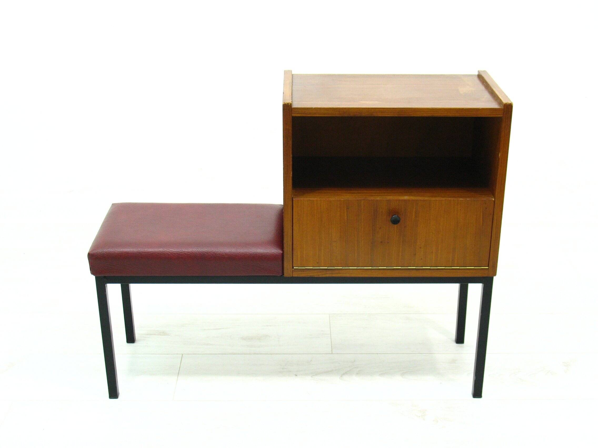 Telephone Bench in Wood and Metal, 1970s